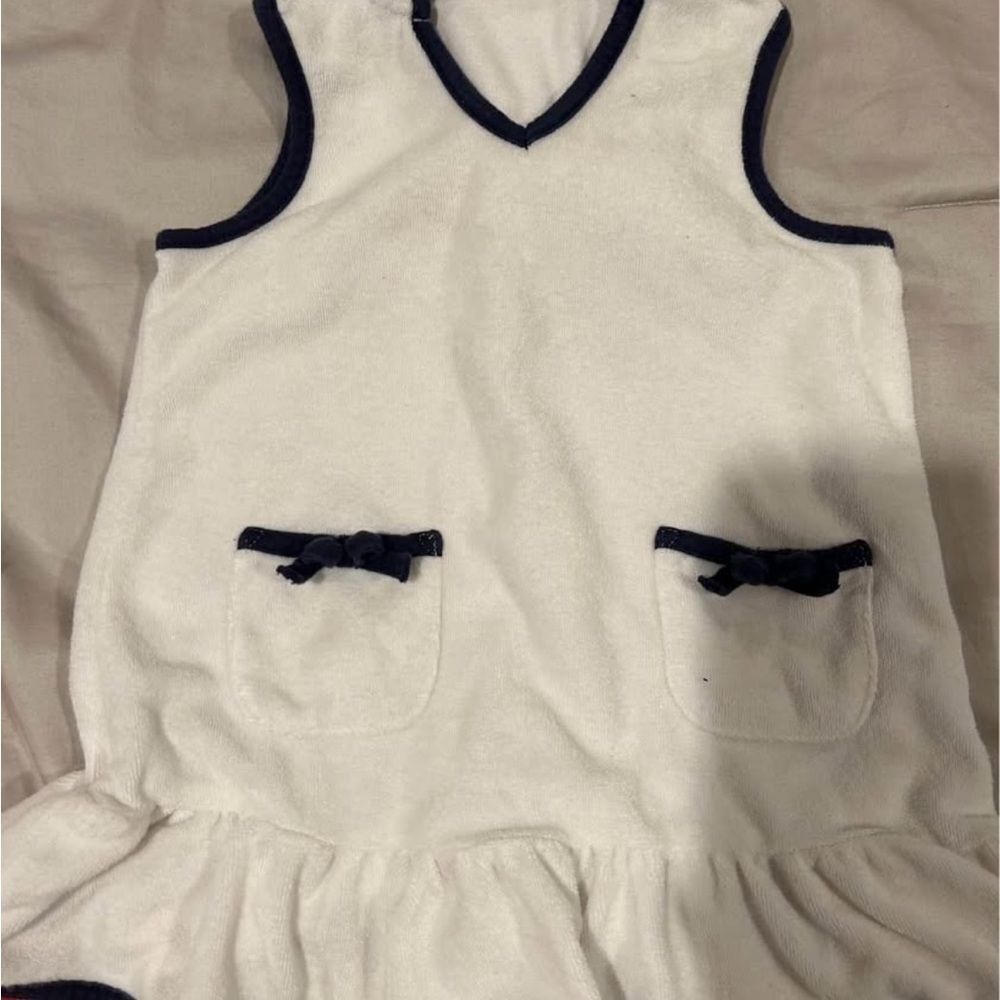 Janie and Jack White and Navy Kids Swim Coverup